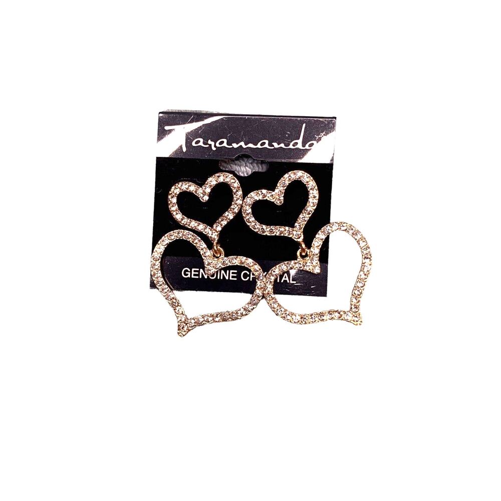 Taramanda‎ Heart Bling Drop Earrings